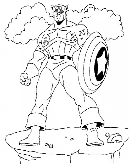 ぬりえページ: キャプテン・アメリカ (スーパーヒーロー) #76585 - 無料の印刷可能なぬりえページ