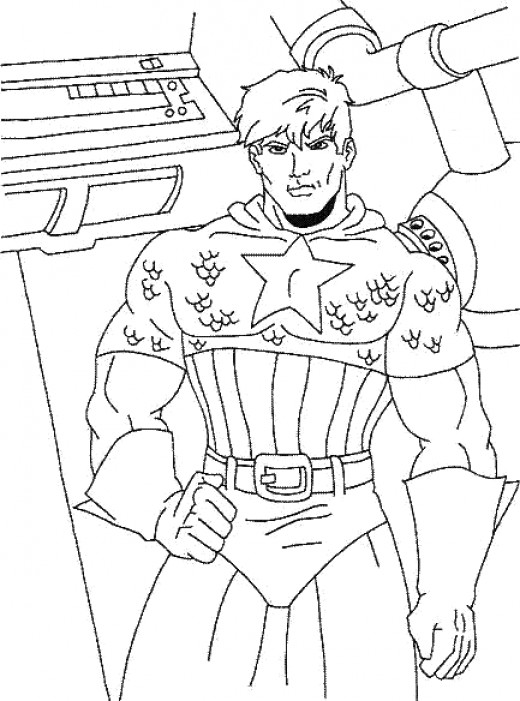 ぬりえページ: キャプテン・アメリカ (スーパーヒーロー) #76592 - 無料の印刷可能なぬりえページ