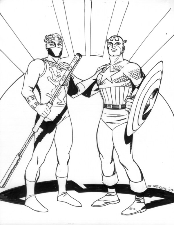 ぬりえページ: キャプテン・アメリカ (スーパーヒーロー) #76599 - 無料の印刷可能なぬりえページ