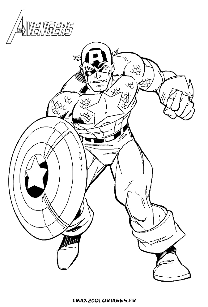 ぬりえページ: キャプテン・アメリカ (スーパーヒーロー) #76605 - 無料の印刷可能なぬりえページ