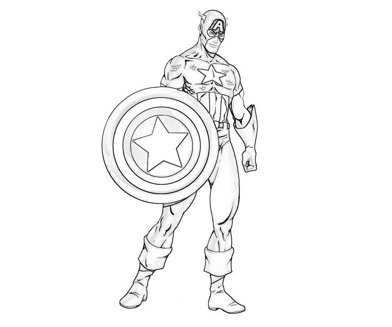 ぬりえページ: キャプテン・アメリカ (スーパーヒーロー) #76612 - 無料の印刷可能なぬりえページ