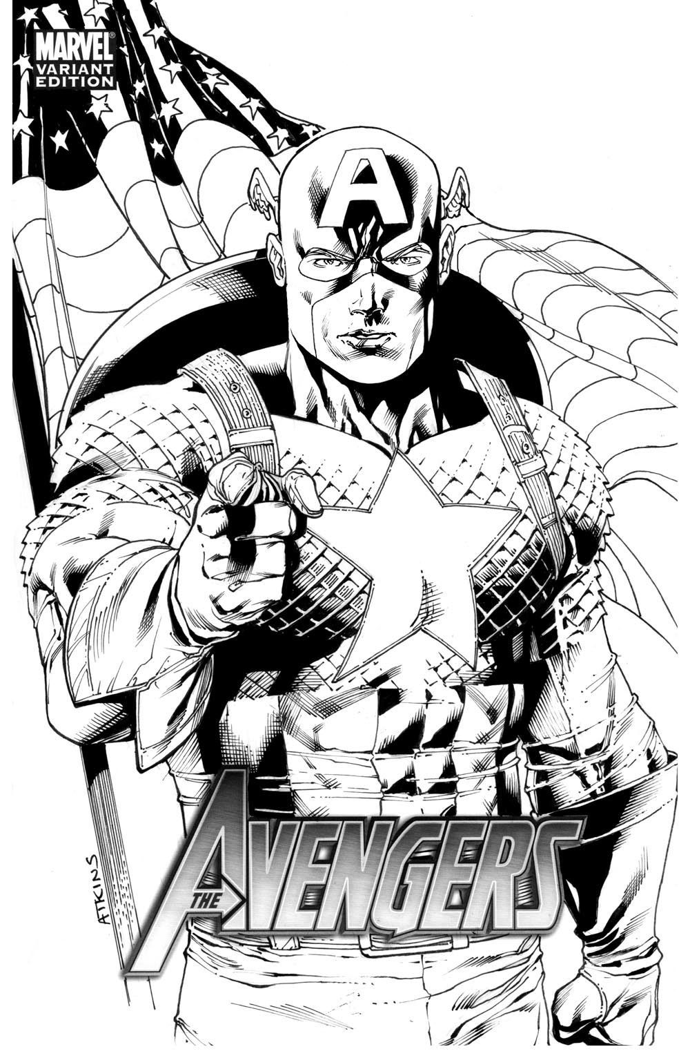ぬりえページ: キャプテン・アメリカ (スーパーヒーロー) #76638 - 無料の印刷可能なぬりえページ