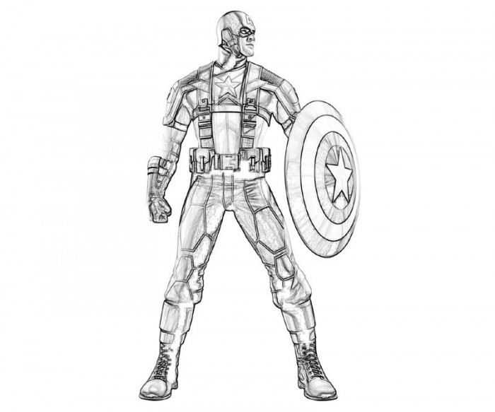 ぬりえページ: キャプテン・アメリカ (スーパーヒーロー) #76640 - 無料の印刷可能なぬりえページ