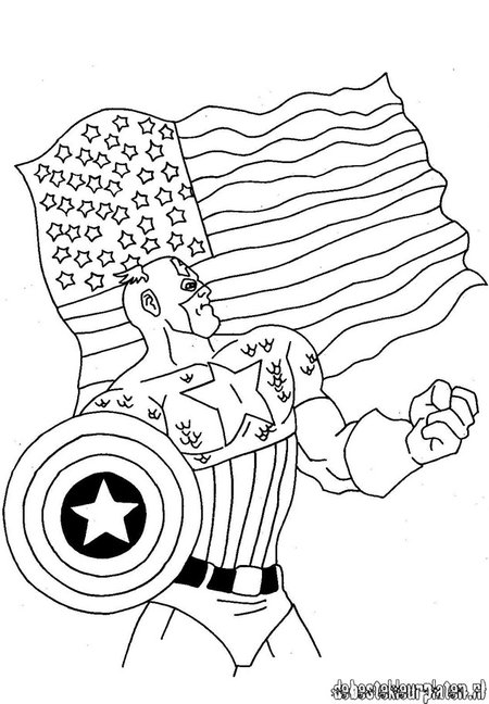 ぬりえページ: キャプテン・アメリカ (スーパーヒーロー) #76660 - 無料の印刷可能なぬりえページ