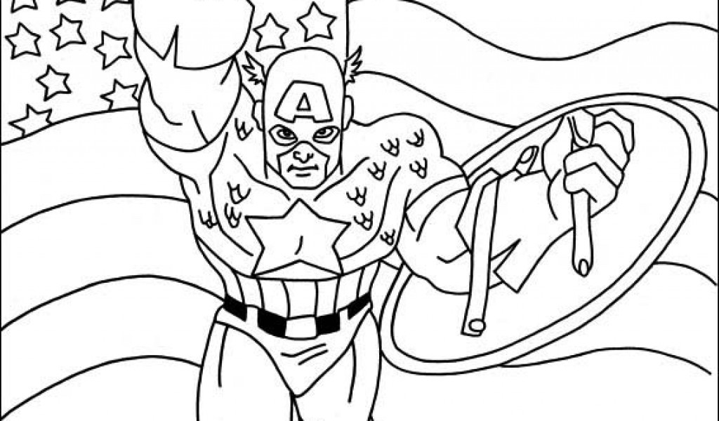 ぬりえページ: キャプテン・アメリカ (スーパーヒーロー) #76662 - 無料の印刷可能なぬりえページ