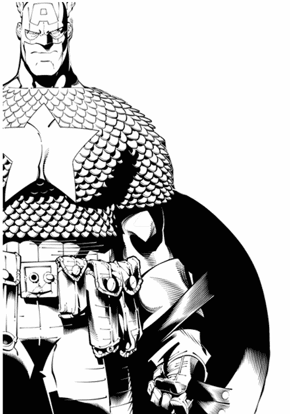 ぬりえページ: キャプテン・アメリカ (スーパーヒーロー) #76685 - 無料の印刷可能なぬりえページ