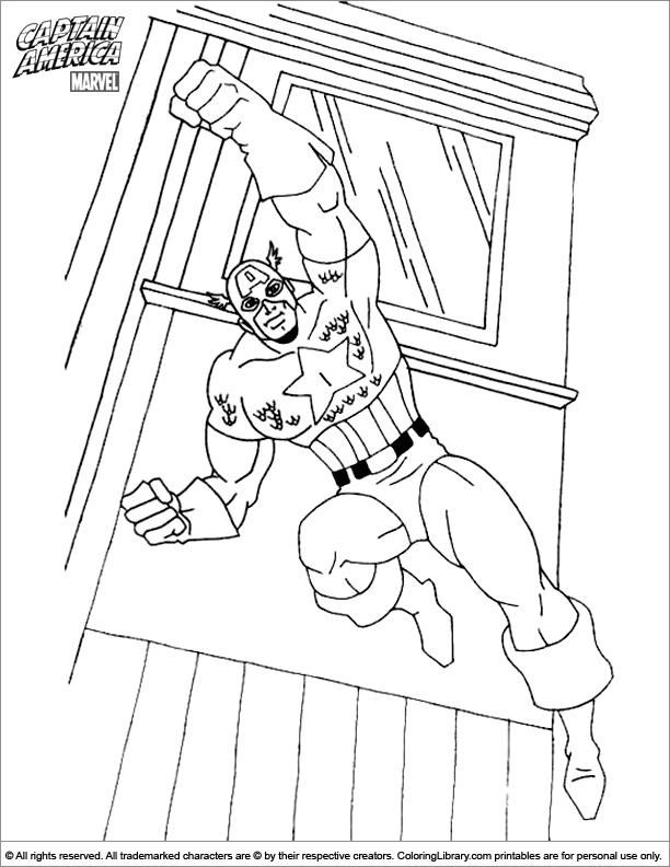 ぬりえページ: キャプテン・アメリカ (スーパーヒーロー) #76691 - 無料の印刷可能なぬりえページ