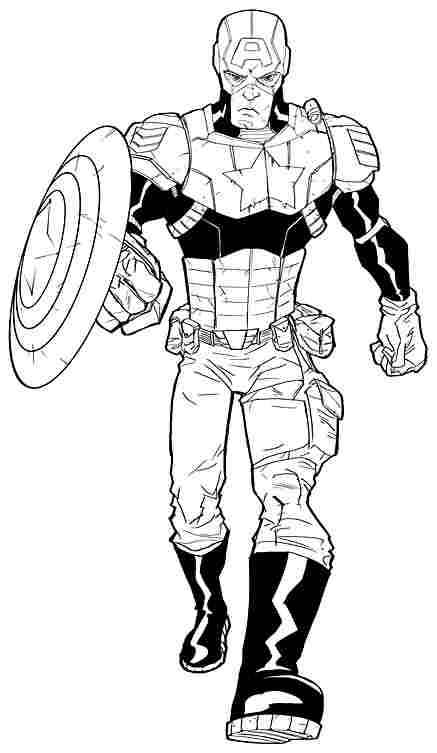 ぬりえページ: キャプテン・アメリカ (スーパーヒーロー) #76700 - 無料の印刷可能なぬりえページ