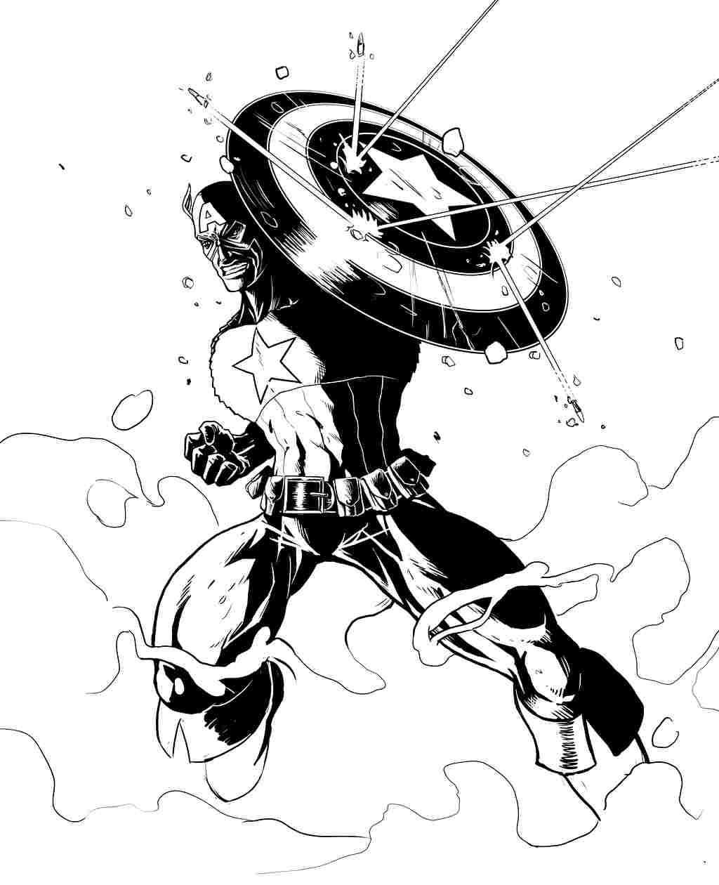 ぬりえページ: キャプテン・アメリカ (スーパーヒーロー) #76746 - 無料の印刷可能なぬりえページ