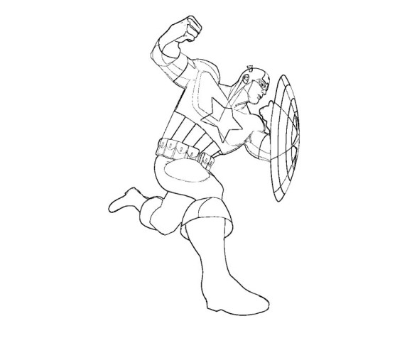 ぬりえページ: キャプテン・アメリカ (スーパーヒーロー) #76754 - 無料の印刷可能なぬりえページ