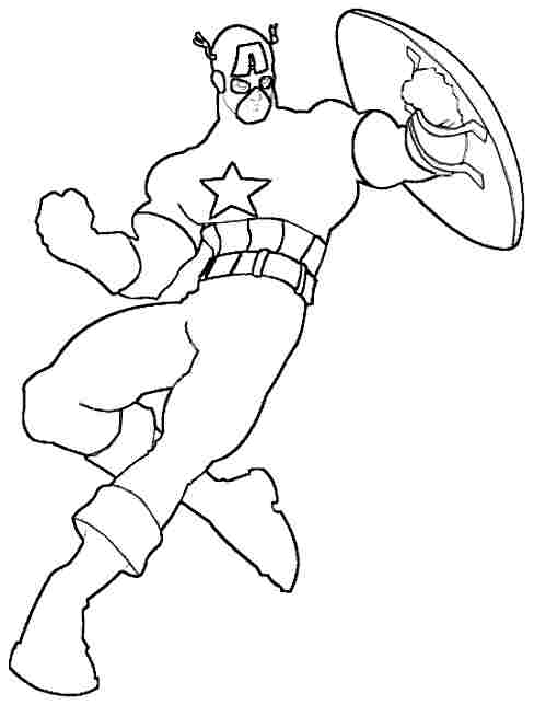 ぬりえページ: キャプテン・アメリカ (スーパーヒーロー) #76755 - 無料の印刷可能なぬりえページ
