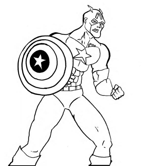 ぬりえページ: キャプテン・アメリカ (スーパーヒーロー) #76760 - 無料の印刷可能なぬりえページ
