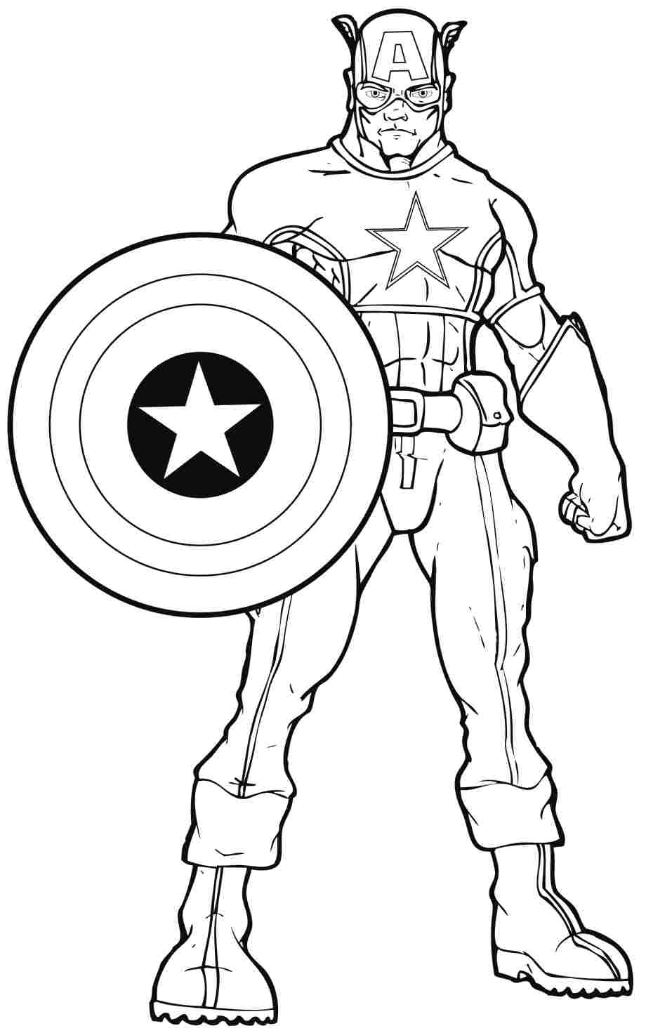 ぬりえページ: キャプテン・アメリカ (スーパーヒーロー) #76769 - 無料の印刷可能なぬりえページ