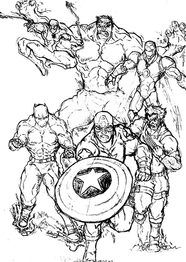 ぬりえページ: キャプテン・アメリカ (スーパーヒーロー) #76796 - 無料の印刷可能なぬりえページ
