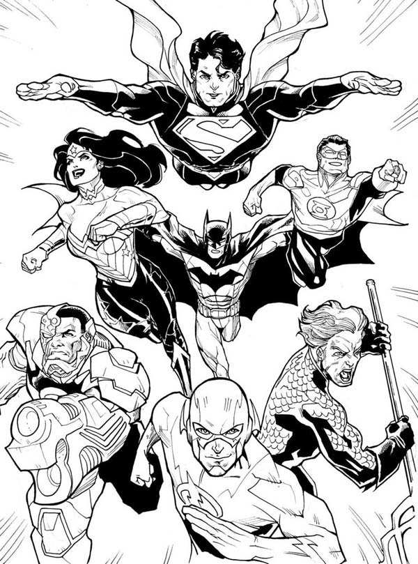 ぬりえページ: DCコミックスのスーパーヒーロー (スーパーヒーロー) #80300 - 無料の印刷可能なぬりえページ