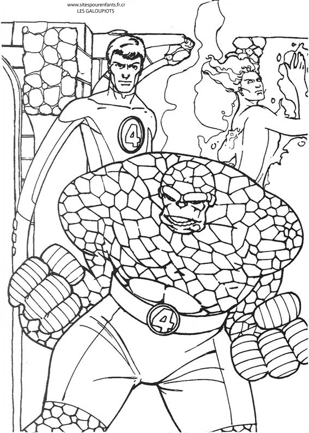 ぬりえページ: ファンタスティック・フォー (スーパーヒーロー) #76401 - 無料の印刷可能なぬりえページ