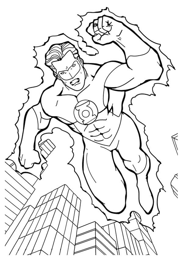 ぬりえページ: グリーンランタン (スーパーヒーロー) #81302 - 無料の印刷可能なぬりえページ