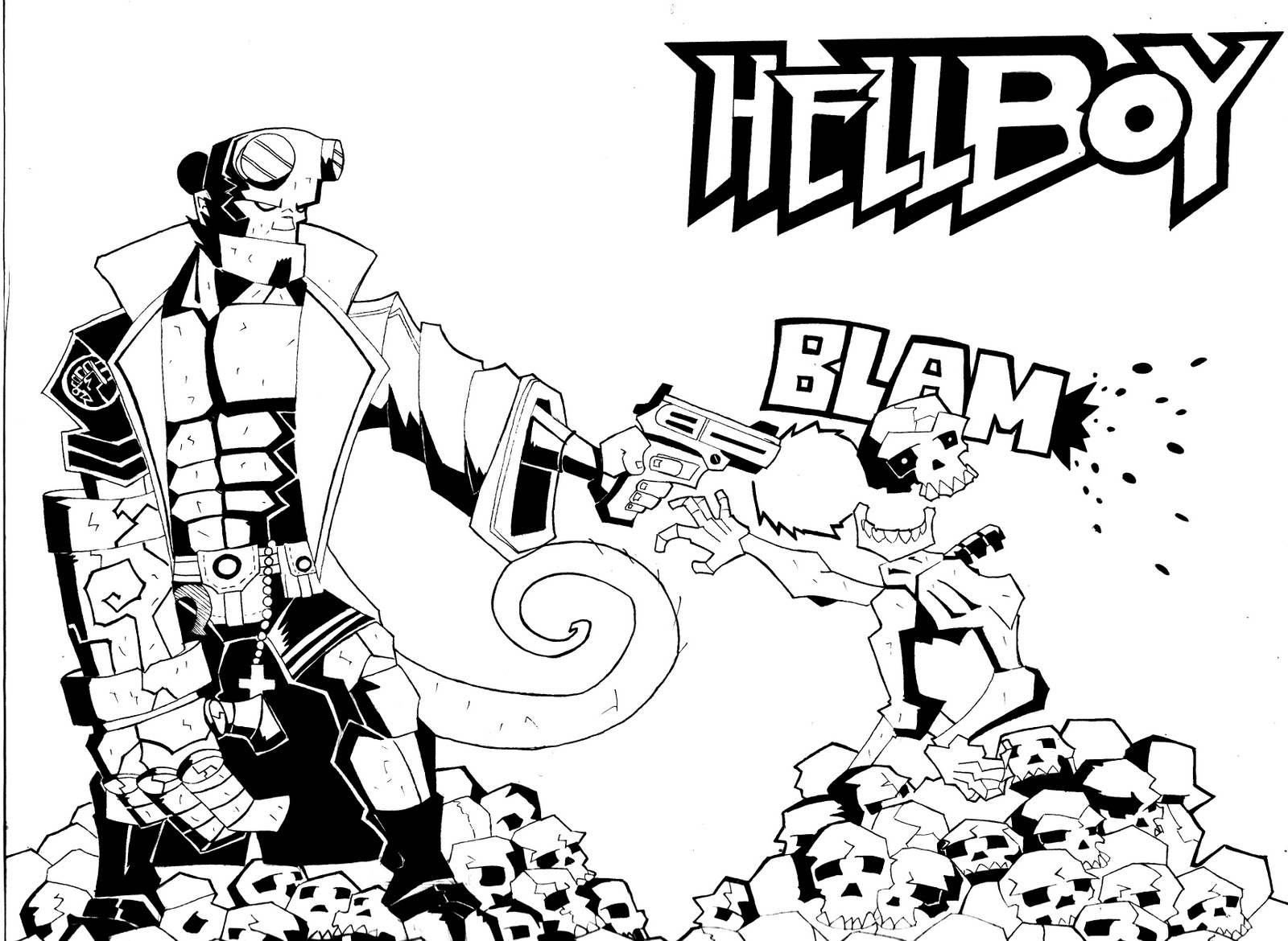 ぬりえページ: 地獄の少年 (スーパーヒーロー) #78608 - 無料の印刷可能なぬりえページ