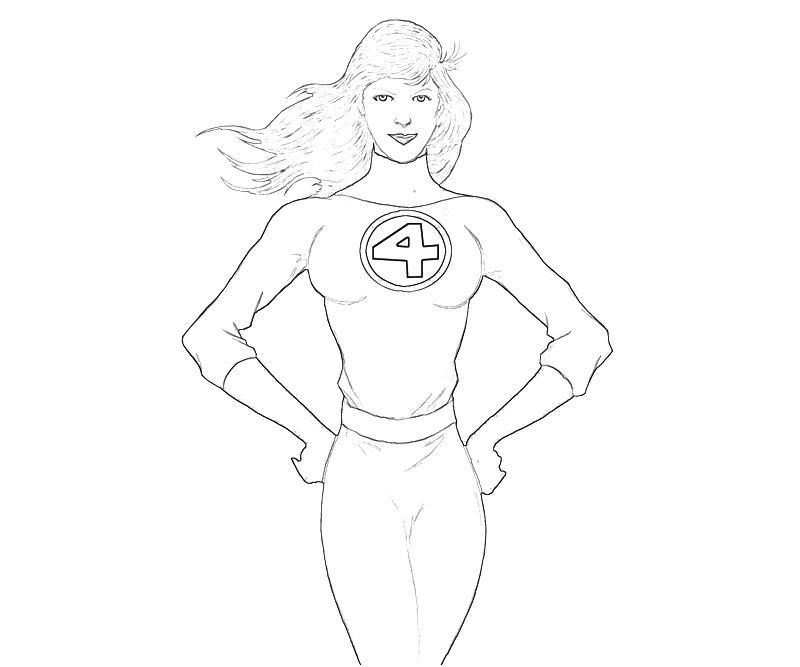 ぬりえページ: 目に見えない女性 (スーパーヒーロー) #83219 - 無料の印刷可能なぬりえページ