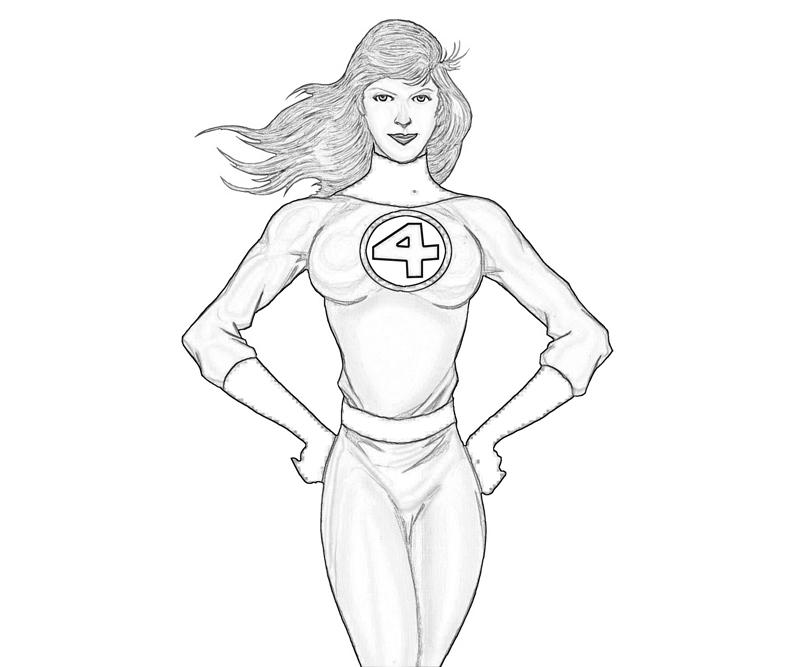 ぬりえページ: 目に見えない女性 (スーパーヒーロー) #83221 - 無料の印刷可能なぬりえページ