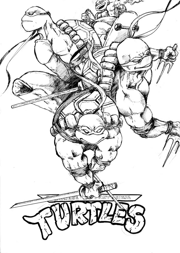 ぬりえページ: 忍者タートルズ (スーパーヒーロー) #75556 - 無料の印刷可能なぬりえページ