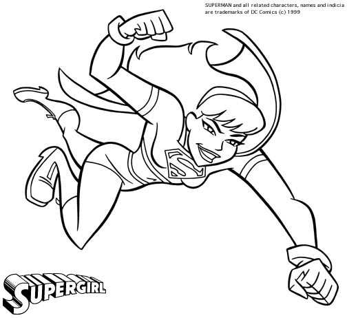 ぬりえページ: スーパーガール (スーパーヒーロー) #83926 - 無料の印刷可能なぬりえページ