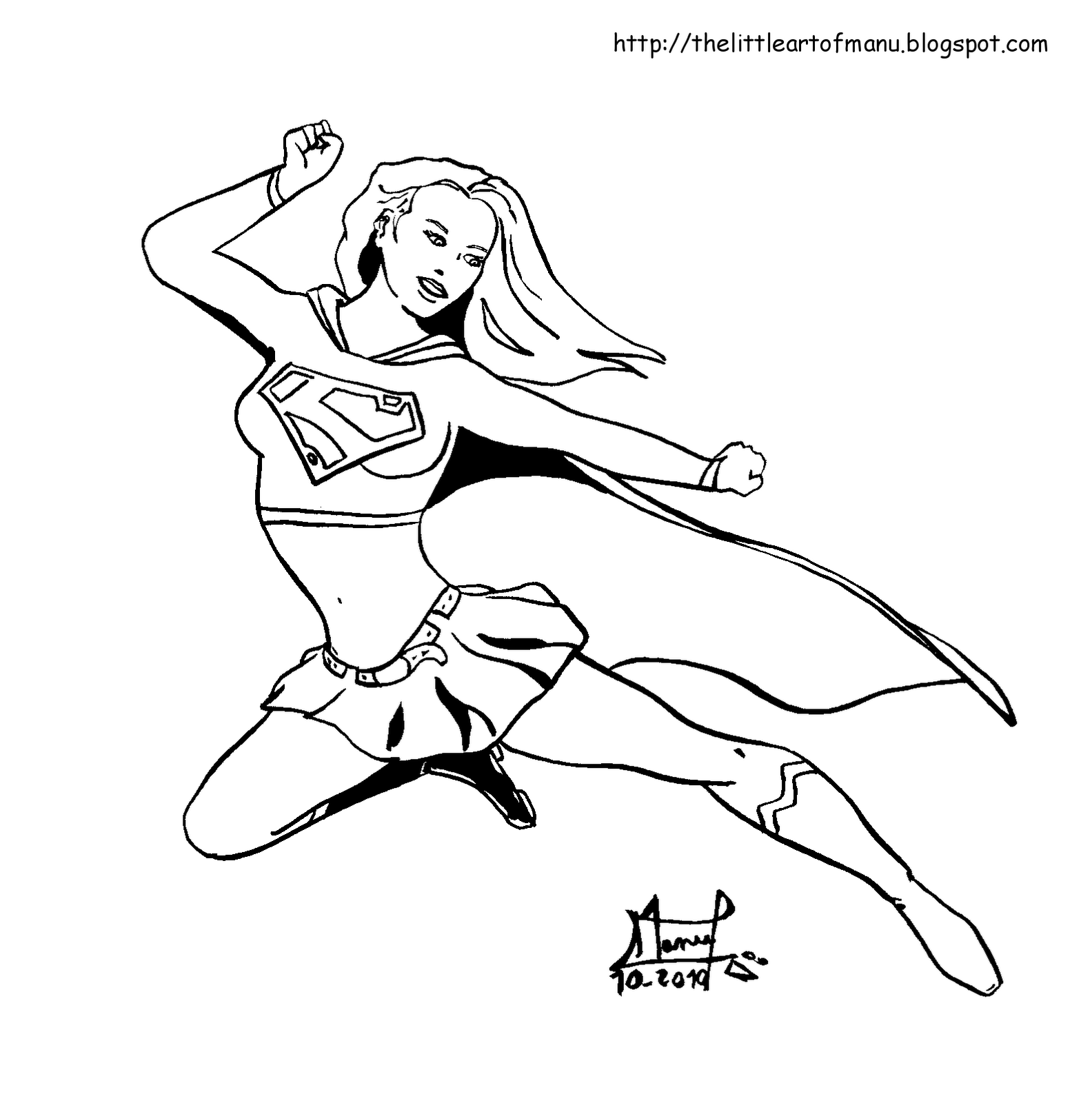 ぬりえページ: スーパーガール (スーパーヒーロー) #83944 - 無料の印刷可能なぬりえページ
