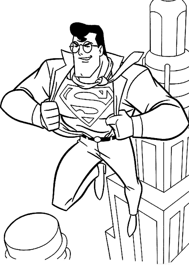 ぬりえページ: スーパーマン (スーパーヒーロー) #83764 - 無料の印刷可能なぬりえページ