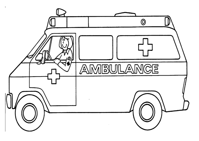 ぬりえページ: 救急車 (交通機関) #136750 - 無料の印刷可能なぬりえページ