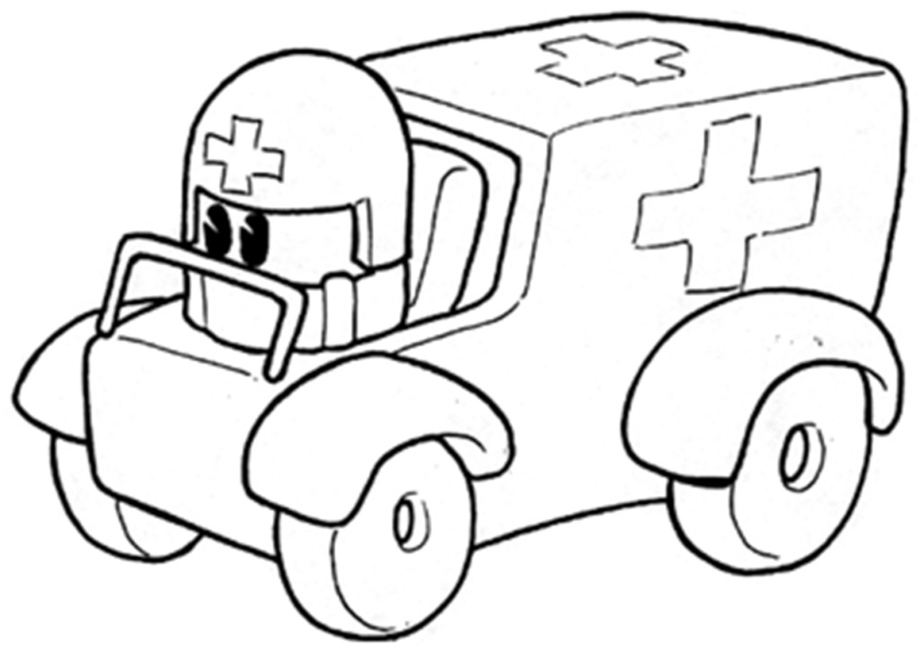 ぬりえページ: 救急車 (交通機関) #136785 - 無料の印刷可能なぬりえページ