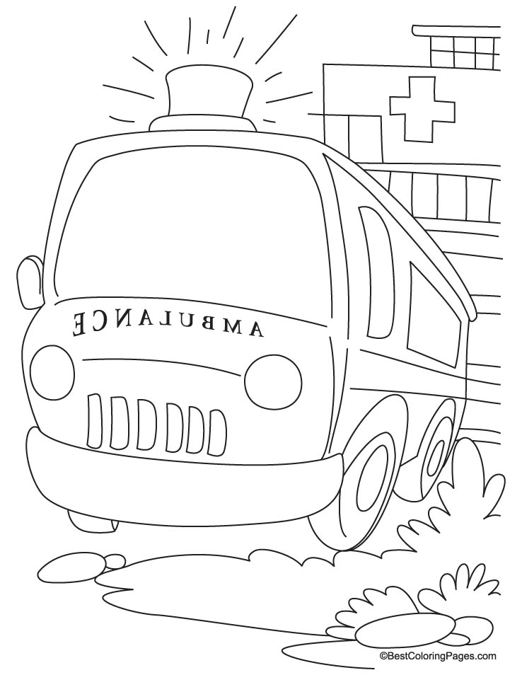 ぬりえページ: 救急車 (交通機関) #136803 - 無料の印刷可能なぬりえページ