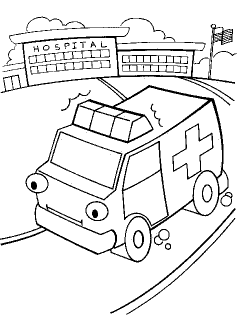 ぬりえページ: 救急車 (交通機関) #136836 - 無料の印刷可能なぬりえページ