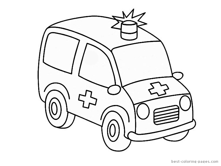 ぬりえページ: 救急車 (交通機関) #136860 - 無料の印刷可能なぬりえページ