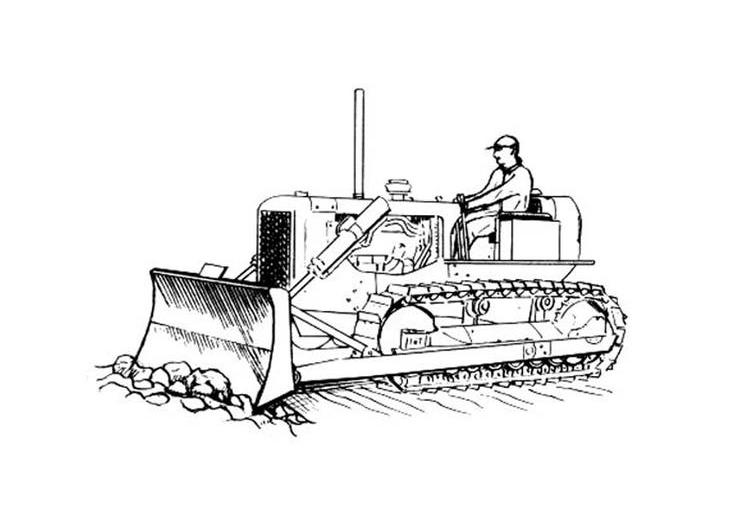 ぬりえページ: ブルドーザー / 機械式ショベル (交通機関) #141687 - 無料の印刷可能なぬりえページ
