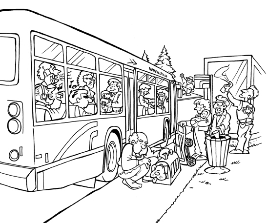 ぬりえページ: バス・コーチ (交通機関) #135356 - 無料の印刷可能なぬりえページ