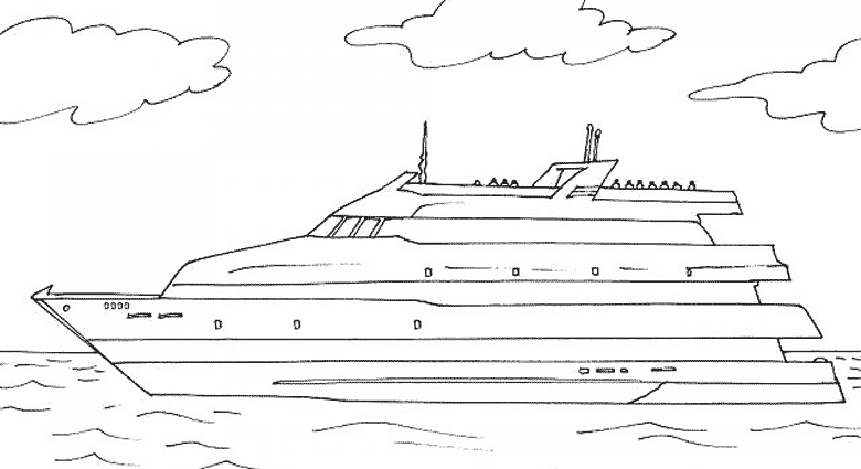 ぬりえページ: 定期船・クルーズ船 (交通機関) #140700 - 無料の印刷可能なぬりえページ