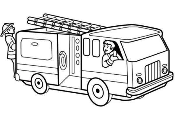 ぬりえページ: 消防車 (交通機関) #135803 - 無料の印刷可能なぬりえページ