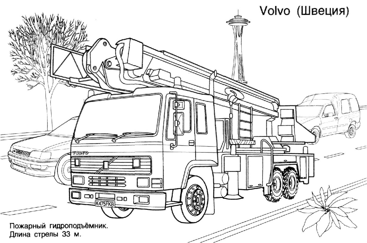 ぬりえページ: 消防車 (交通機関) #135804 - 無料の印刷可能なぬりえページ