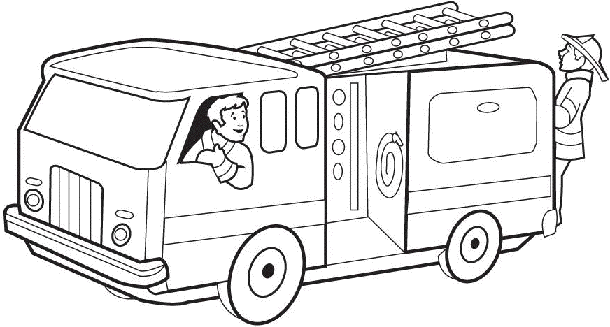 ぬりえページ: 消防車 (交通機関) #135806 - 無料の印刷可能なぬりえページ
