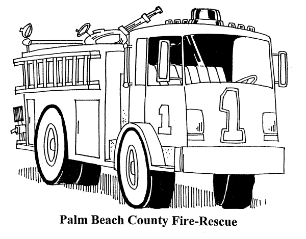 ぬりえページ: 消防車 (交通機関) #135818 - 無料の印刷可能なぬりえページ