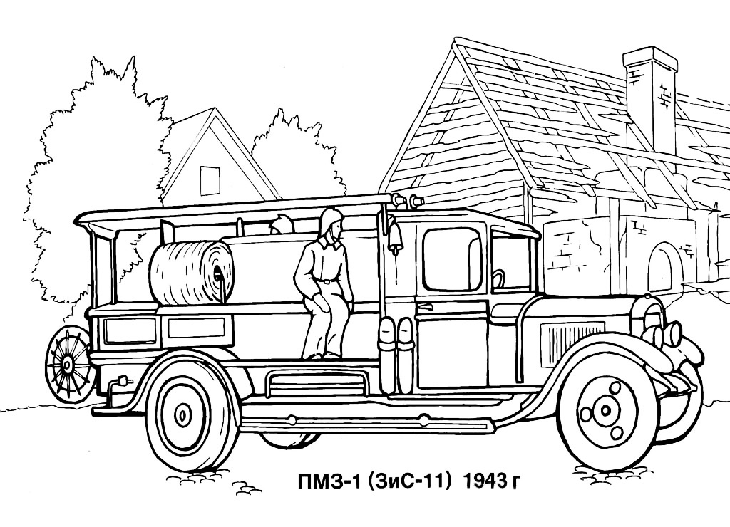 ぬりえページ: 消防車 (交通機関) #135835 - 無料の印刷可能なぬりえページ