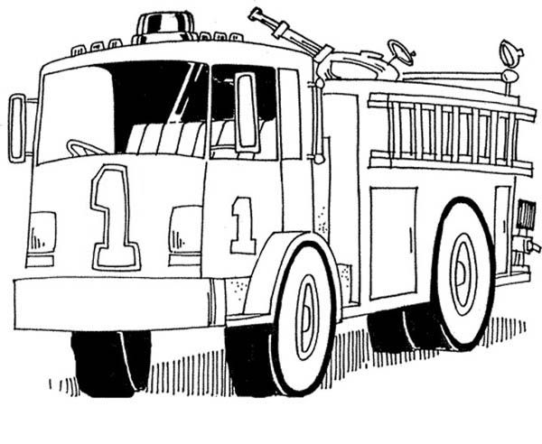 ぬりえページ: 消防車 (交通機関) #135849 - 無料の印刷可能なぬりえページ