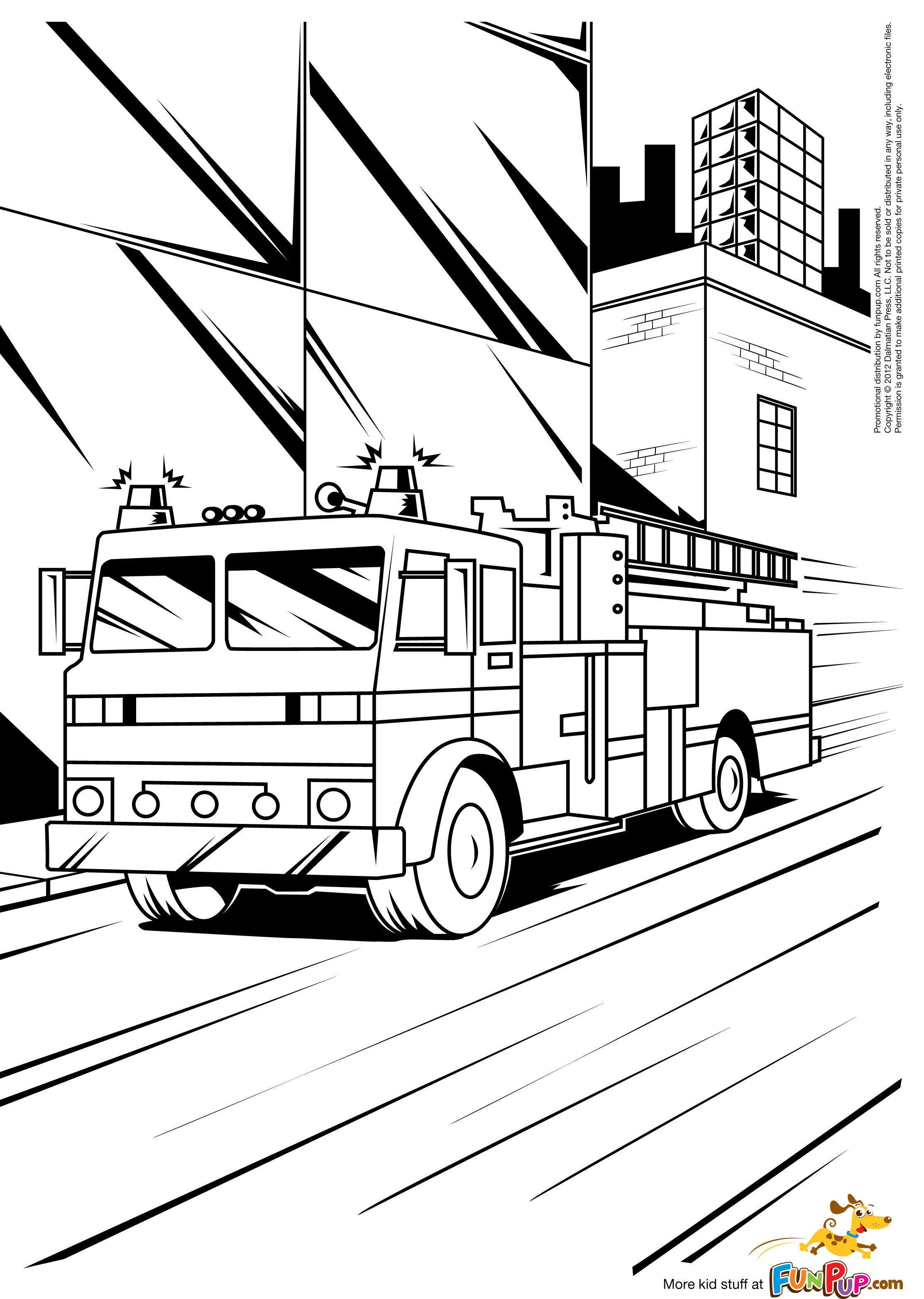 ぬりえページ: 消防車 (交通機関) #135851 - 無料の印刷可能なぬりえページ