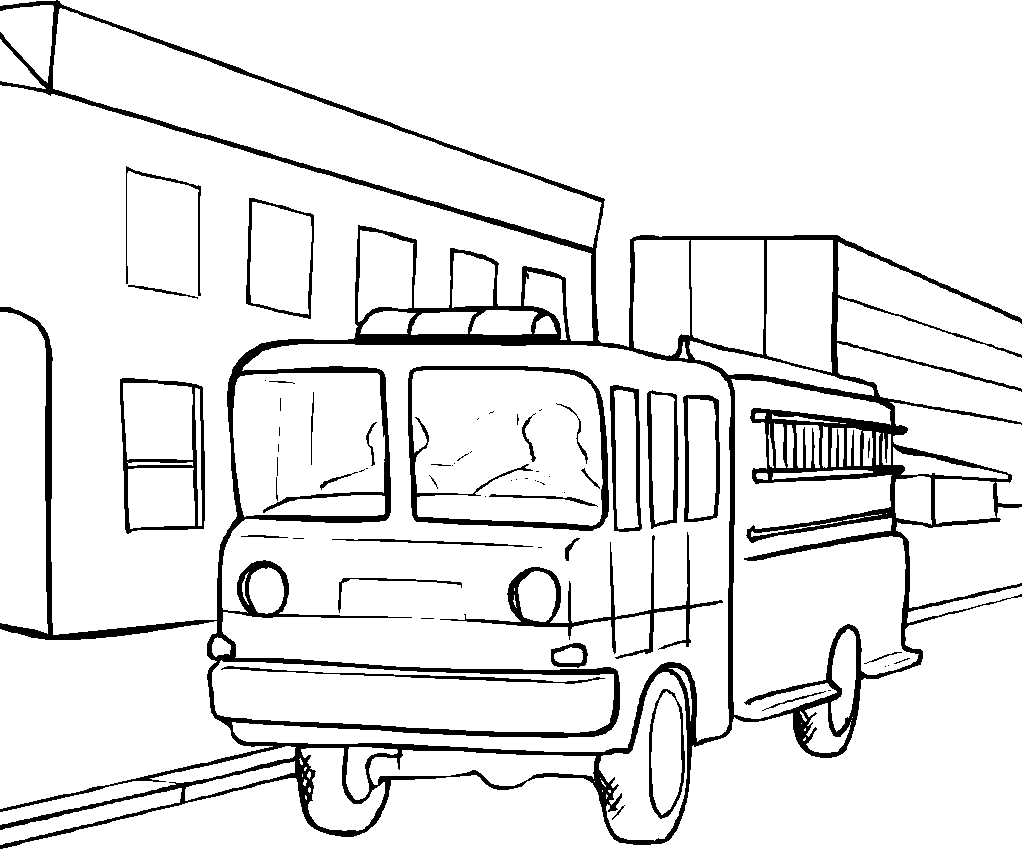 ぬりえページ: 消防車 (交通機関) #135856 - 無料の印刷可能なぬりえページ