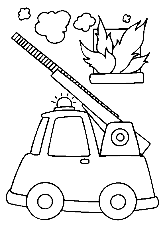 ぬりえページ: 消防車 (交通機関) #135875 - 無料の印刷可能なぬりえページ