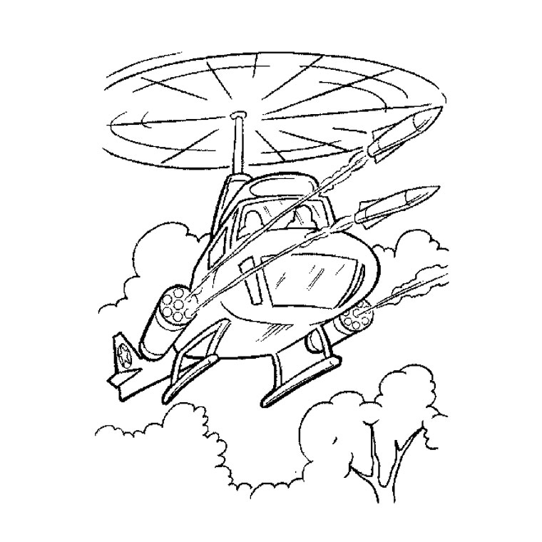ぬりえページ: ヘリコプター (交通機関) #136052 - 無料の印刷可能なぬりえページ