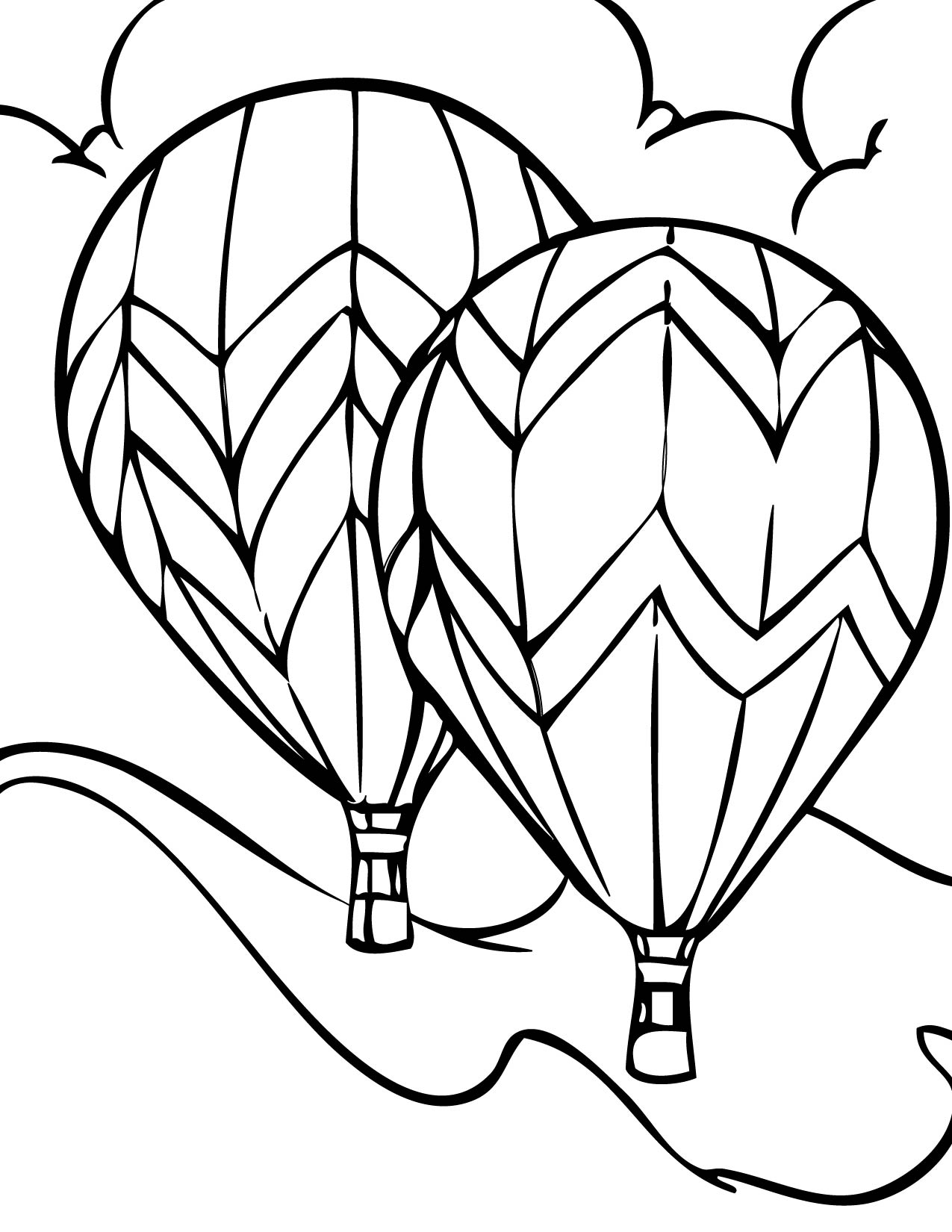 ぬりえページ: 熱気球 (交通機関) #134589 - 無料の印刷可能なぬりえページ