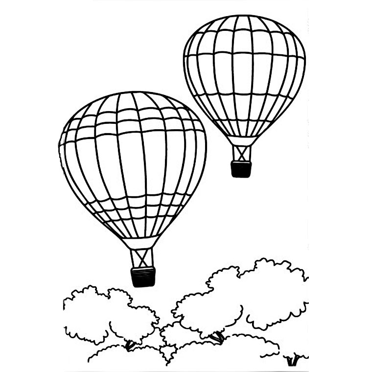 ぬりえページ: 熱気球 (交通機関) #134603 - 無料の印刷可能なぬりえページ