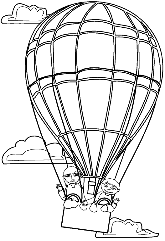 ぬりえページ: 熱気球 (交通機関) #134611 - 無料の印刷可能なぬりえページ