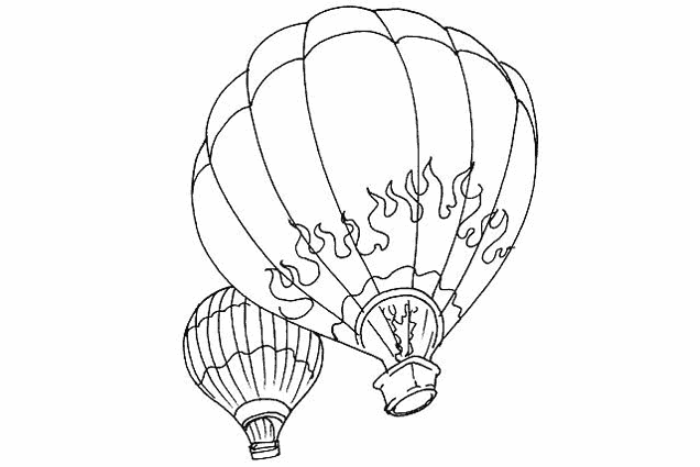 ぬりえページ: 熱気球 (交通機関) #134627 - 無料の印刷可能なぬりえページ
